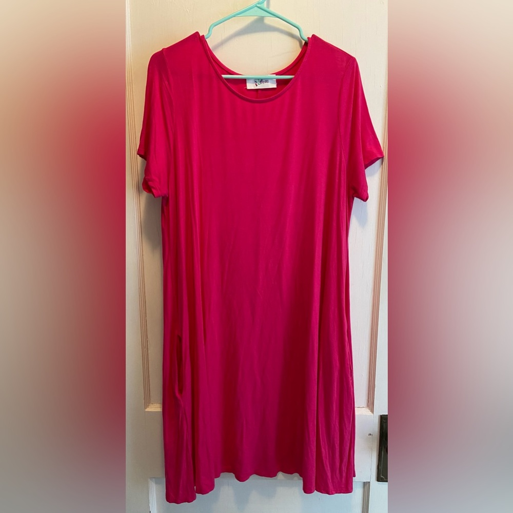 Abby+Anna Pink Short Sleeve Tee Dress